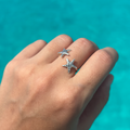 Anillo doble estrella de mar