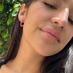 Arracadas de jade rosa