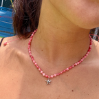 Collar estrella de mar con jade rosa