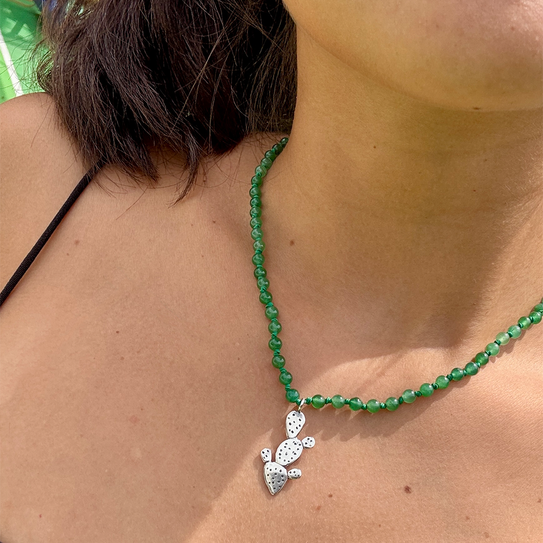 Collar nopal con jade