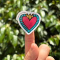 Sticker corazon milagritos azul