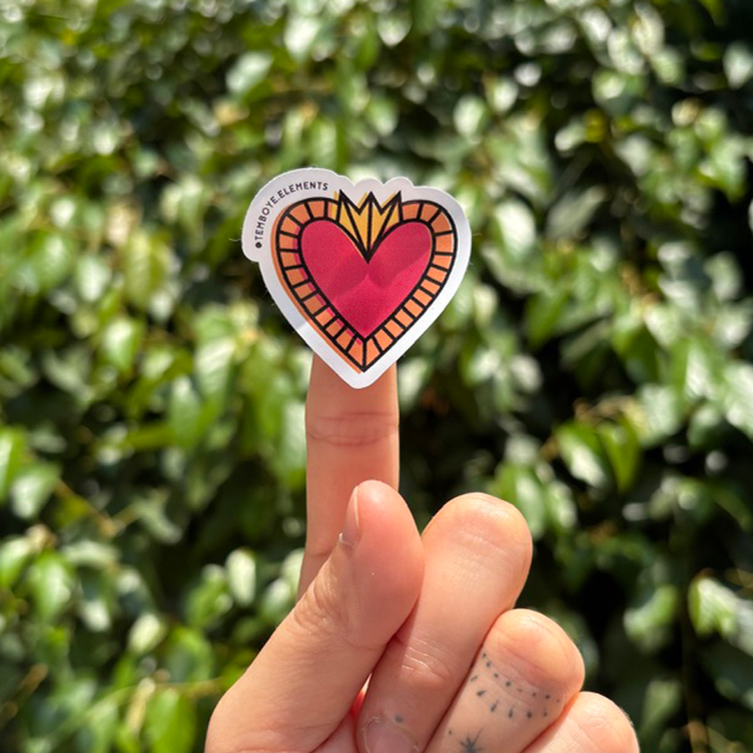 Sticker corazon milagritos naranja